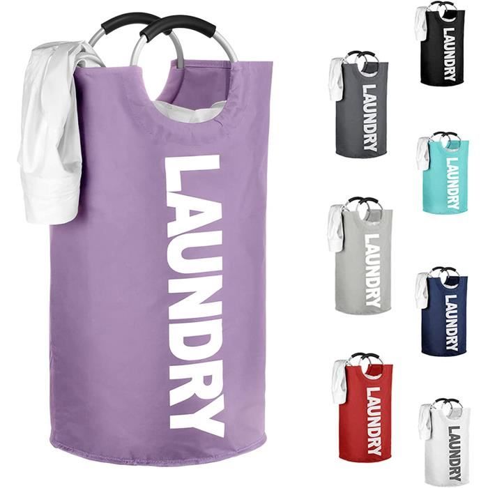 Sac De Plage / Panier à Linge En Mesh Pliable - Tissu Respirant, Poignées - Taille Petit (~40x23x36 Cm) - Multifonction : Plage, Camping, Rangement - 9