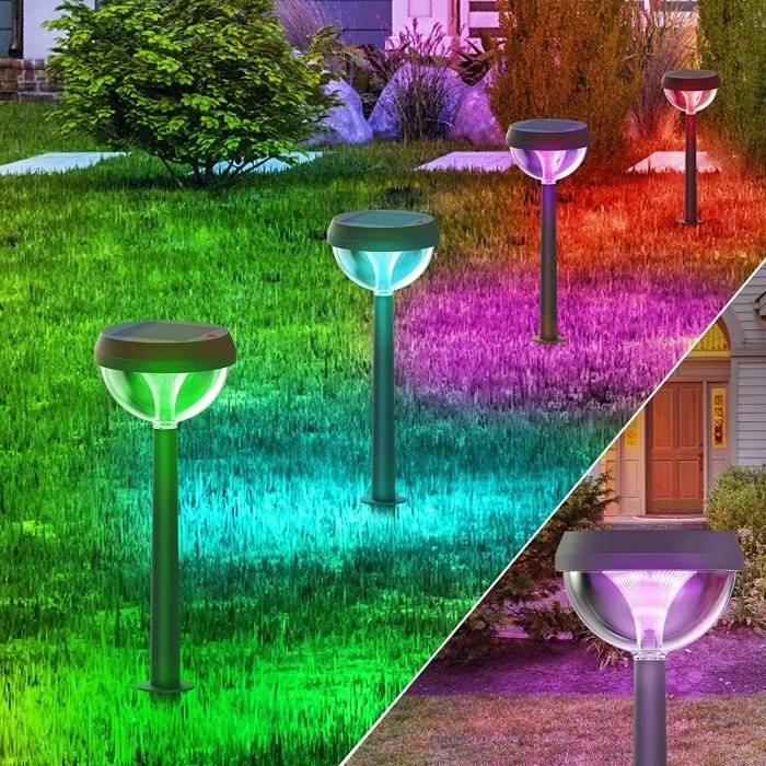 Lampes Solaires Jardin Ange Multicolores [Lot De 2] - LED, étanches IP65, Décoration Extérieure