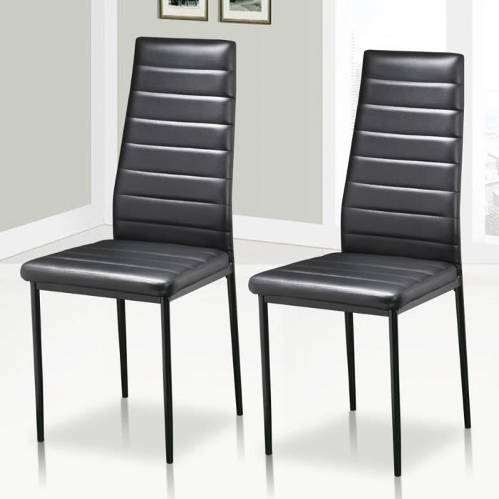 Chaise de salle à manger Lot de 6 gris avec siège rembourré Siège