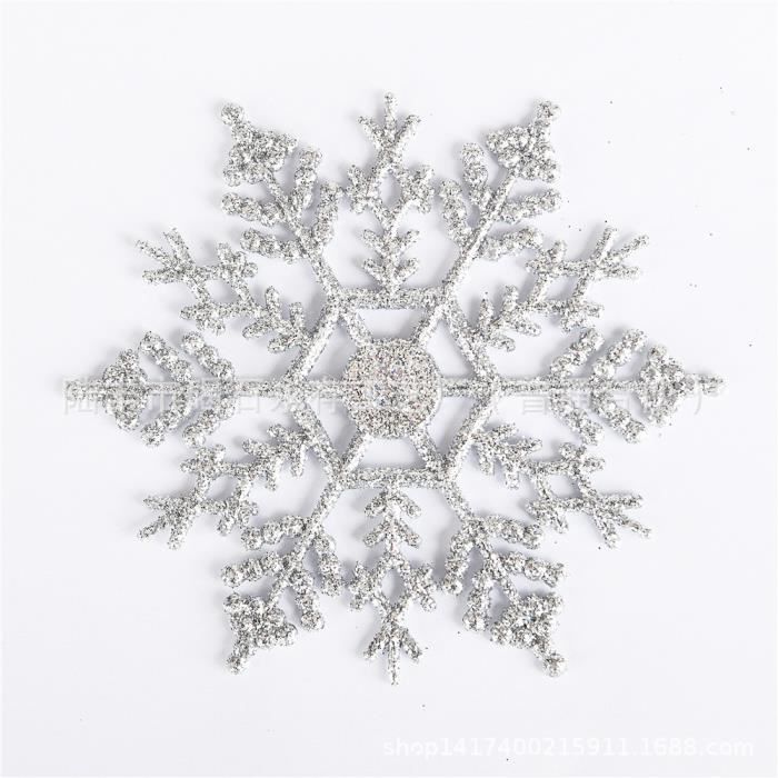 Breloques Flocons De Neige En Plastique - Lot De 96 Pièces, 6 Styles, Dos Plat - Pour Bijoux DIY, Décoration Noël