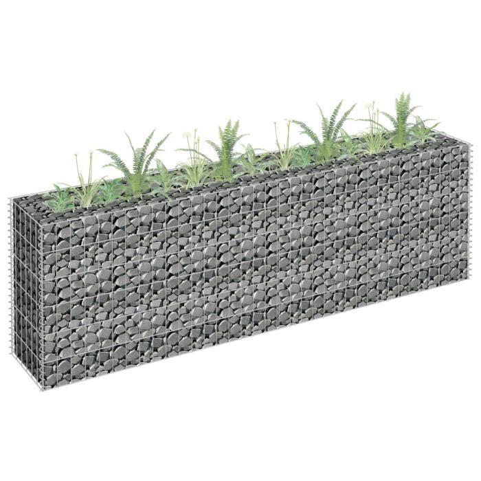Jardiniere A Gabion Decoration Jardin Terrasse Parterreacier Galvanise 180x30x60 Cm Achat Vente Pierre Gabion Pierre Jardiniere A Gabion Cdiscount