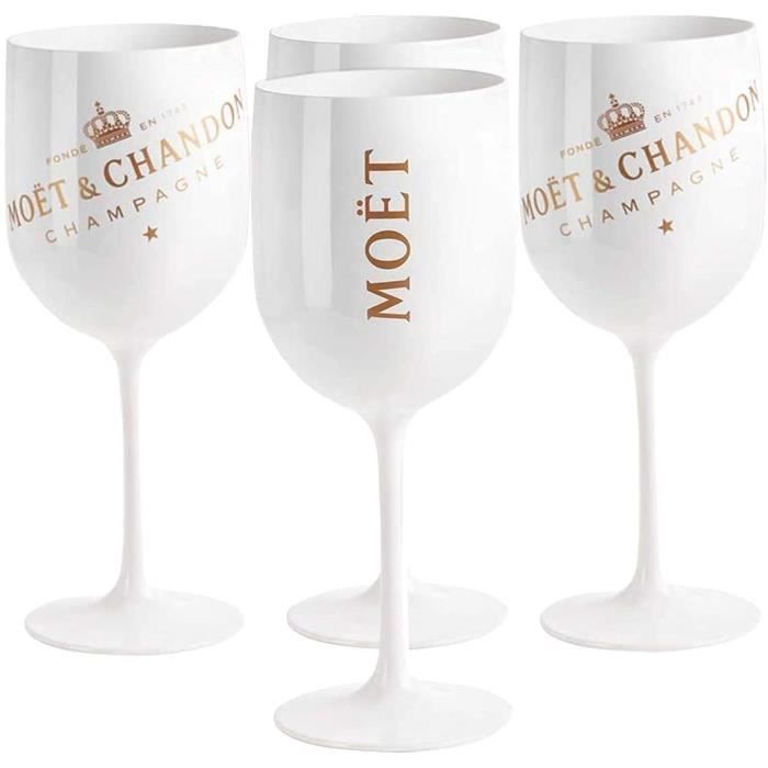 Lot De 6 Flûtes à Champagne Moët & Chandon - Verre Doré Véritable 450 Ml - Pour Événements Élégants, Cadeau