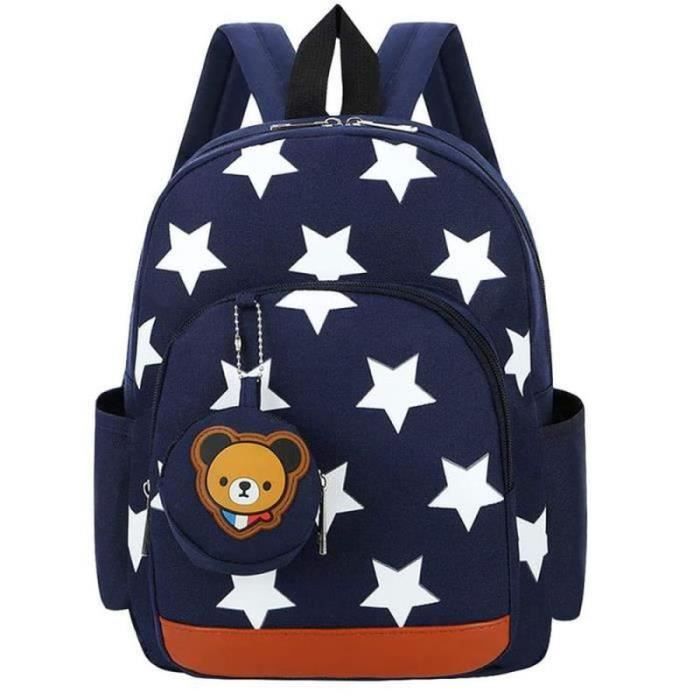 Sac à Dos Rider Enfant Toile Jacquard Maxi Oblique Beige Et Bleu