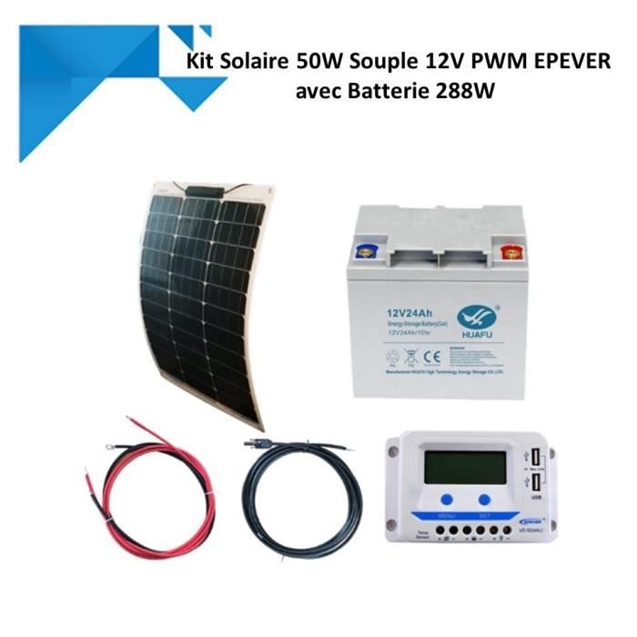 Kit Solaire Photovoltaïque 10W 12V Avec Régulateur PWM 5A EpEver