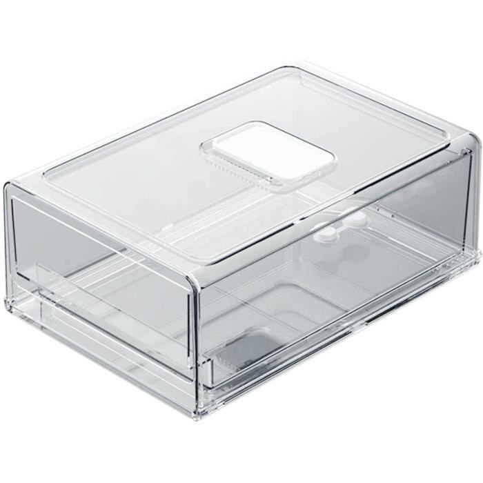 Boîte de Rangement pour Réfrigérateur, Organisateur de Tiroir Transparente  en Plastique Bac Rangement Frigo Empilables pour Ali A321 - Cdiscount Maison