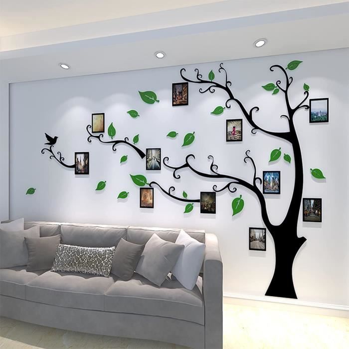 Autocollants muraux en acrylique d'arbre 3D, art créatif de
