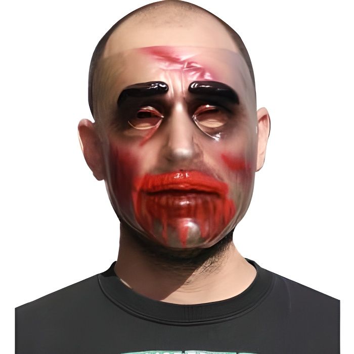 Masque Halloween homme transparent - Marque - Modèle - Noir et Rouge - Blanc - Adulte - Garçon
