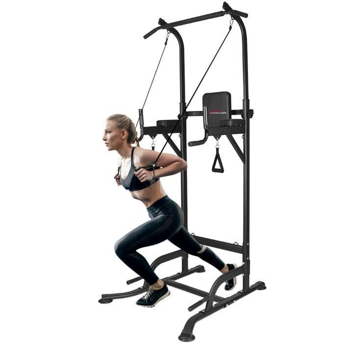 BIGZZIA Barre de traction Ajustable  musculation dips station Charge 150KG MAX Conception ergonomique avanc&eacute;e 
