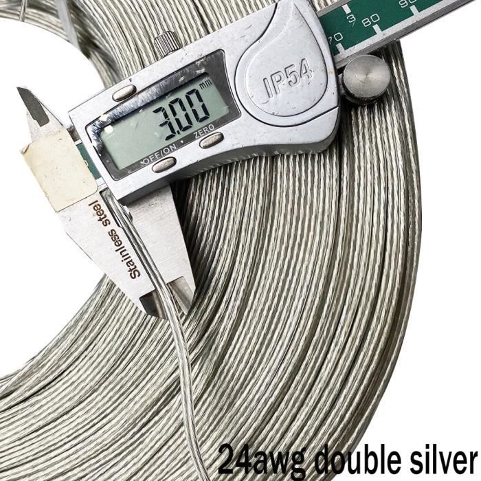 Fil Argenté Cuivre Plaqué Argent 0,4 Mm X 40 M - Pour Bijoux, Fleurs, Décorations - 11