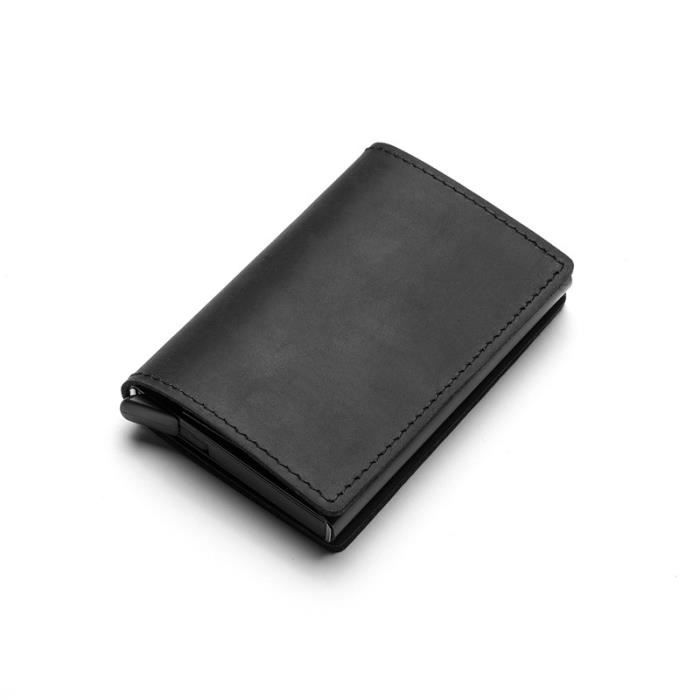 Porte-cartes Homme Slim Avec Pop-up Et Protection RFID - Portefeuille Magnétique Pour 8-10 Cartes, Noir Porte-cartes Pop-up Magnétique