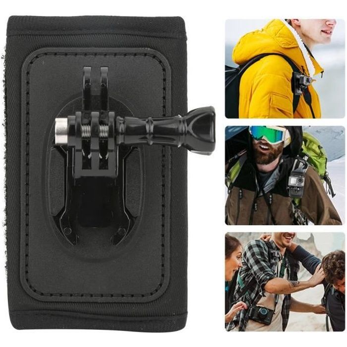 TELESIN Clip de sac à dos de sport support de fixation de sangle pour GoPro Hero 8/7/6/5/4 / pour SJCAM EKEN / DJI Osmo accessoires