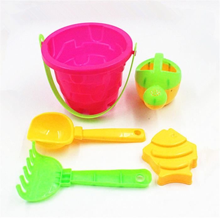 Lot De 11 Jouets De Plage – Seau Pliable, Pelle, Râteau, Moules à Sable – Sac De Transport Inclus – Pour Enfants Dès 3 Ans