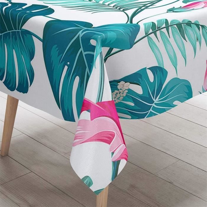 Nappe Rectangulaire Anti Tache, 3D Tropical Plantes Imprimé Nappe De ...