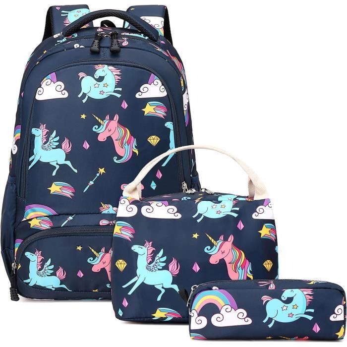 Cartable Fille Garçon Primaire Avec Roulettes - Sac à Dos École 3 En 1 Imperméable Trolley
