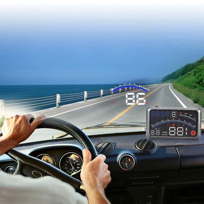 Garosa Affichage de la vitesse du HUD de voiture Universal Car HUD Kit Head  Up Display MPH/KM/h Speed Limit Warning moto camera
