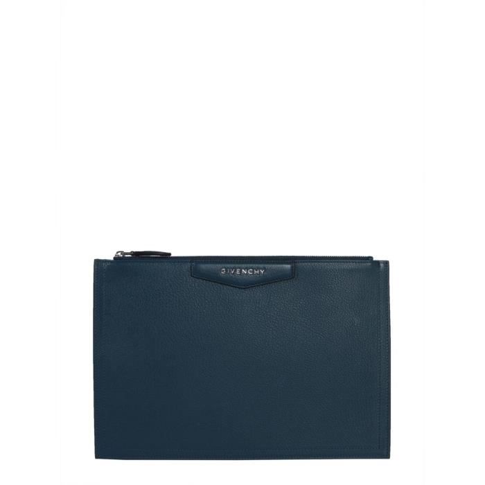 Givenchy Femme Bc06821012472 Bleu Cuir Pochette Cdiscount Bagagerie Maroquinerie