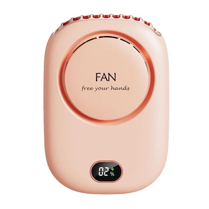 Ventilateur Personnel - HOMYL - Mini Ventilateur de Cou - USB Rechargeable - 3 Vitesses - Rose - Hom