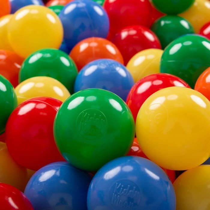 KiddyMoon 700 ∅ 7Cm Balles Colorées Plastique Pour Piscine Enfant Bébé Fabriqué En EU, Jaune-Vert-Bleu-Rouge-Orange