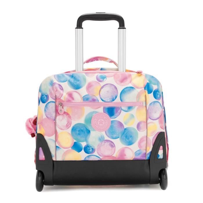 Kipling Back To School Print Giorno Wheeled Backpack Bubbly Rose