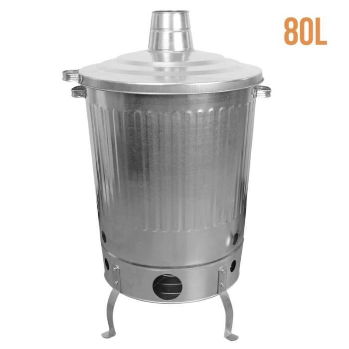 Incinerateur De Jardin En Acier Galvanise 80 L Achat Vente Incinerateur Incinerateur Jardin 80 L Cdiscount