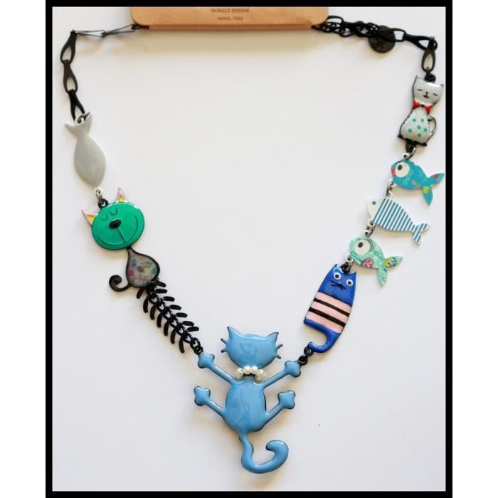 Bijoux Lol Collier Oscar Tom Le Chat Une Vie De Chat Bleu Poisson Lolilota Paris Achat Vente Sautoir Et Collier Bijoux Lol Collier Oscar To Prolongation Soldes