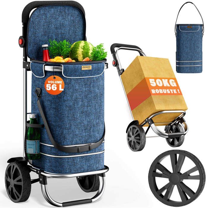 Caddie de Courses Chariot de Courses Chariot Enfant achats Fold, LB-Chariot  Dur Port et Rangement Facile for avec 1 Ans de Garantie (Color : Blue