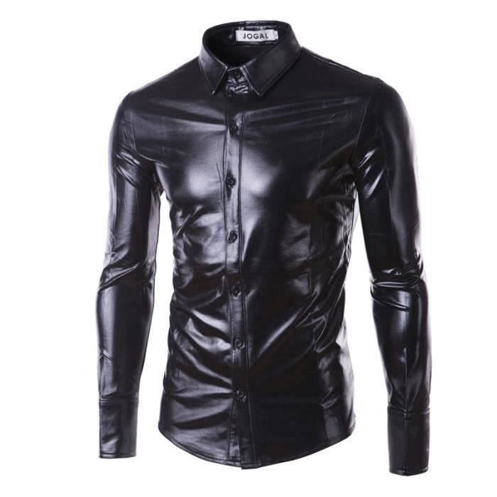 Chemise cuir homme Sale