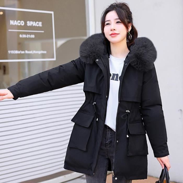 Manteau femme Hiver mi long Lacage Garder au chaud Coton Loisir