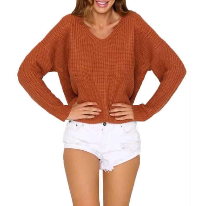 Pull couleur brique femme clearance