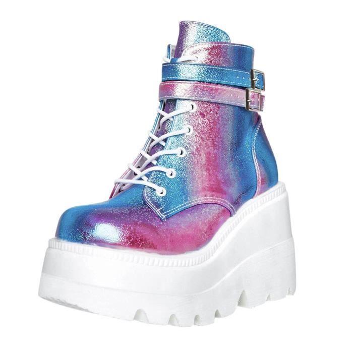 Bottes compens es multicolores la mode pour femmes chaussures