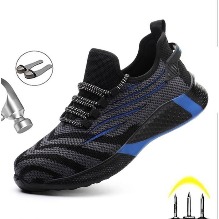 Chaussures De Sécurité Homme - Embout Acier, Semelle Anti-perforation Kevlar, Respirantes
