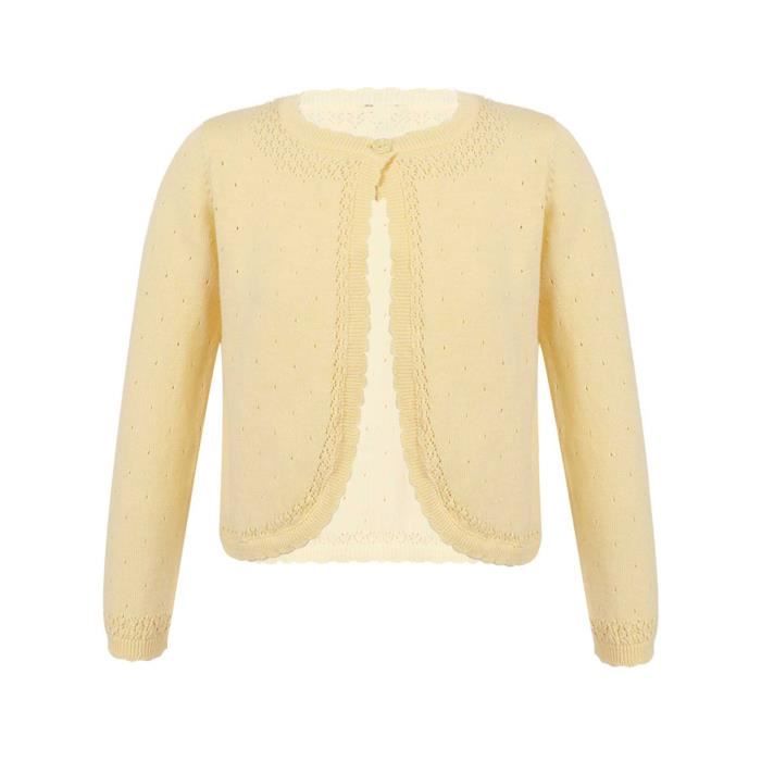 Inlzdz Enfant Fille Bol ro Manches Longues Tricot Dentelle Fleur