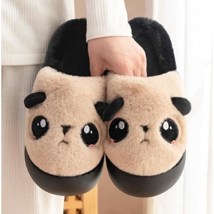 Chaussons Peluche Animaux Dessin Animé - Gris - Adulte - Taille 36/43 Gris  - Cdiscount Chaussures