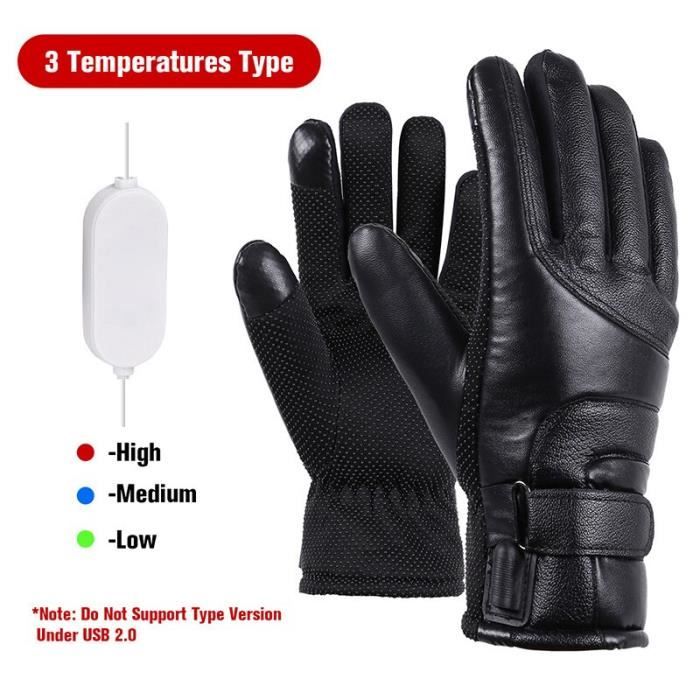 Gants Chauffants USB Avec 3 Niveaux De Température - Ouverture Pouce Et Index, Pour Ordinateur Et Extérieur - 2
