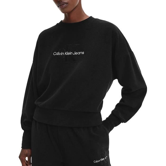 CALVIN KLEIN JEANS Pull molleton Femme Noir Textile GR68669