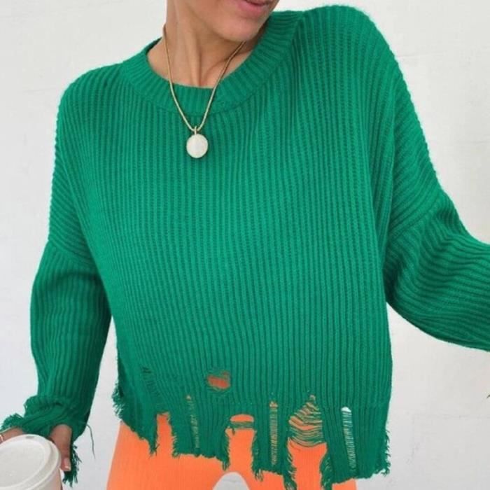 Pull clearance troué femme