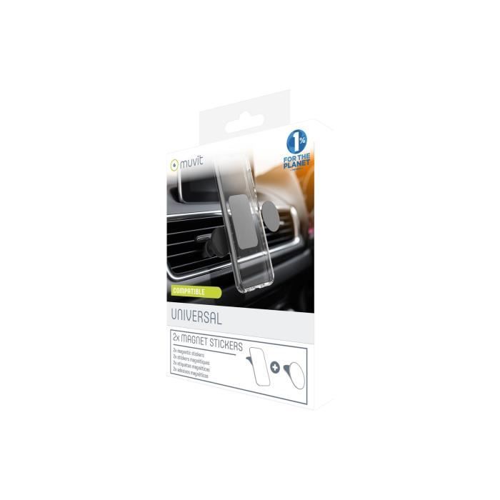 Support voiture magnétique MUVIT 2 aimants - Noir