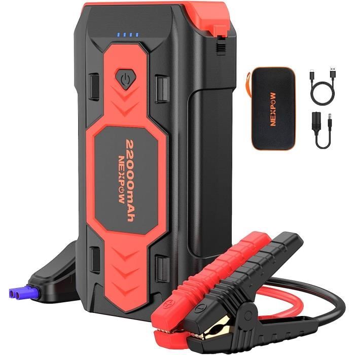 Booster Batterie Voiture, 2500A 22000mAh Portable Jump Starter