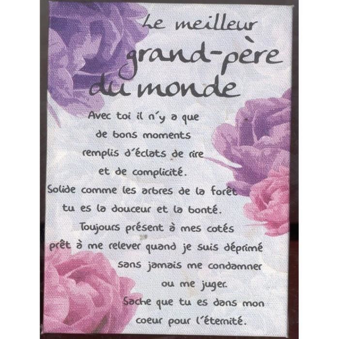 Poeme Sur Toile Le Meilleur Grand Pere Du Monde Cdiscount Maison