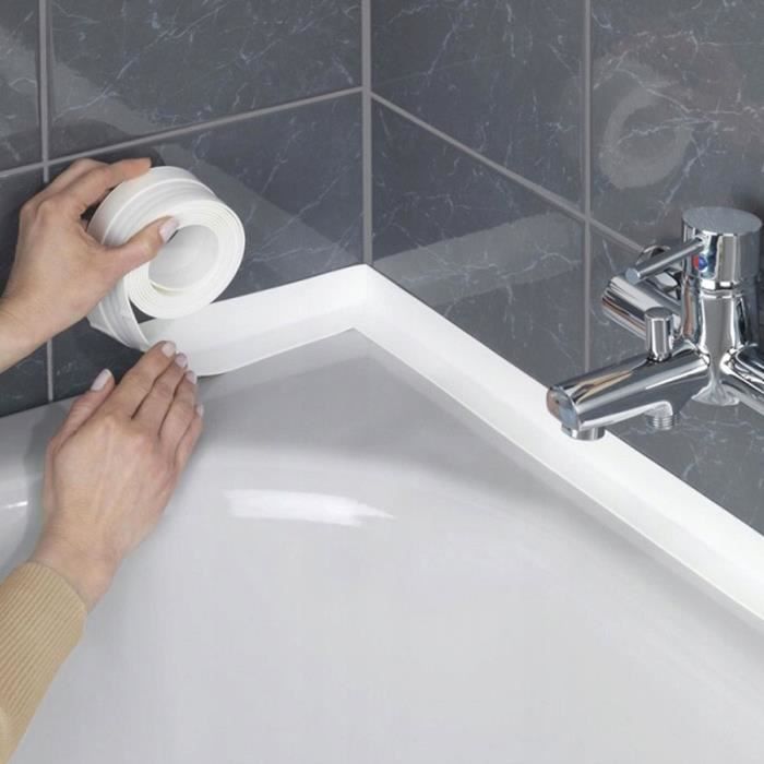 SHOP-STORY - Rouleau de Joints Adhésifs Cuisine et Salle de Bain Épaisseur  3.8cm Longueur 3.2m Blanc - Cdiscount Bricolage