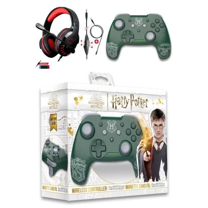 Manette SWITCH Bluetooth Nintendo HARRY POTTER Serpentard + CASQUE SWITCH PRO SH3 SWITCH EDITION - vue 2