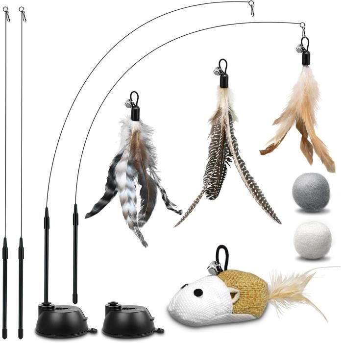 Jouet Interactif Pour Chat - Balle Automatique Avec Capteur Et Queue En Peluche, 2 Pièces, Silicone Alimentaire