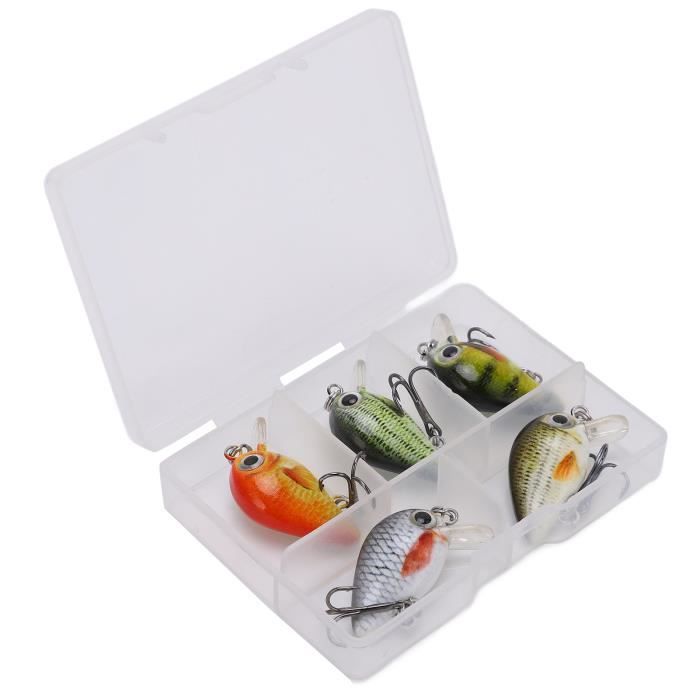Lot De 5 Leurres Durs Truite – Mini Crankbait Jerkbaits – Assortiment Pêche