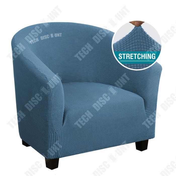 TD® Housse de canapé simple extensible tout compris café chambre d'hôtel couleur unie housse de chaise de canapé semi-circulaire