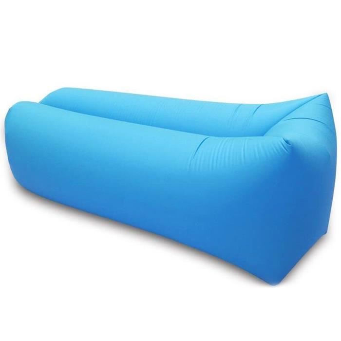 Canapé-lit gonflable canapé hamac bleu/canapé de plage/jardin, camping/piscine extérieure/205x70 cm/robuste et durable