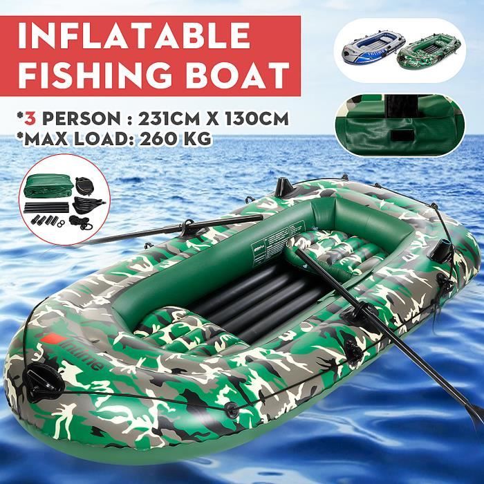 tempsa bateau gonflable 3 places avec rames et pompe bateau pneumatique camouflage cdiscount sport