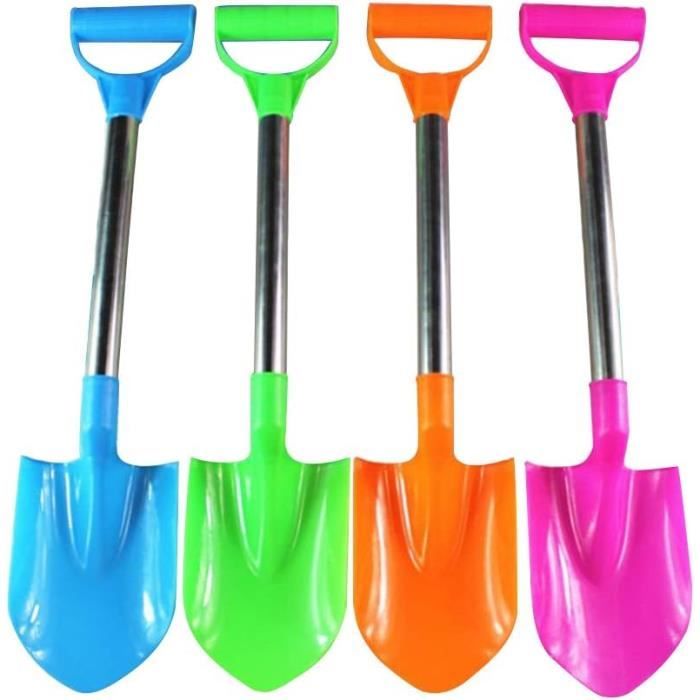 Pelles De Plage Pour Enfants - Lot De 10, En Plastique Jaune Robuste, Jouet Sable Parfait Pour La Plage Et Le Bac à Sable