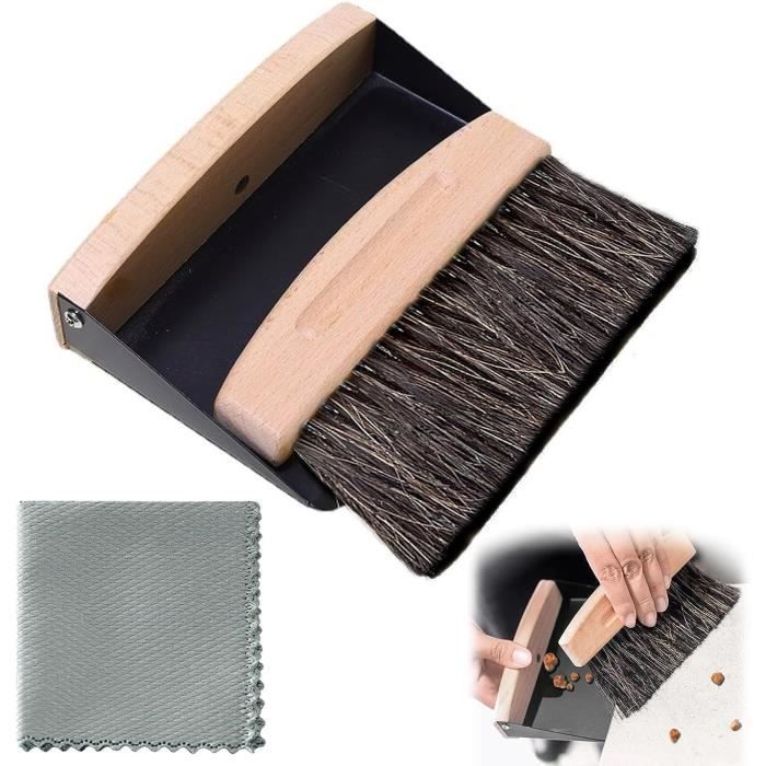 Set Balai Et Pelle De Table - Mini Balayette En Nylon Et Bois - Pour Bureau, Clavier - 7