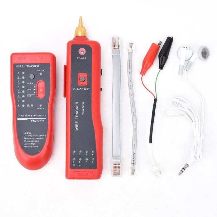 Testeur De Câble Réseau Multifonction - Localisateur, Traceur Sonique, Testeur Ethernet LAN Cat5/6/7 - Batterie Rechargeable 2000mAh