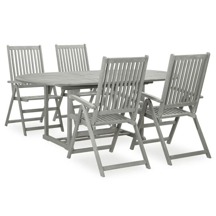 vidaXL Ensemble à manger de jardin 5 pcs Bois d'acacia - vue 2